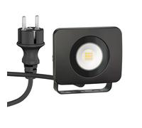 ledscom.de Projecteur de jardin LED WEGA pour l'extérieur, IP44, prise, noir, 10 W, 935lm, blanc chaud