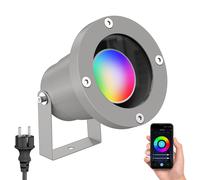 Projecteur de jardin DUK pour extérieur IP65 fiche grise incl. Smart Home RGBW