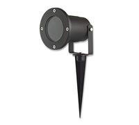 Projecteur de jardin IP65 GU10 sans lampe pour l'extérieur - aluminium noir avec piquet de terre - lampe de jardin ronde idéale pour l'éclairage des chemins - éclairage de la façade du jardin