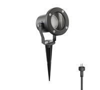 ledscom.de Projecteur de jardin KUK avec piquet de terre pour l'extérieur, acier inoxydable, noir, 4,99W 430lm 100° blanc chaud