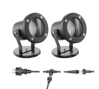 Projecteur de jardin KUK pour l'extérieur acier inoxydable noir 12,47W chacun [EEK: G]