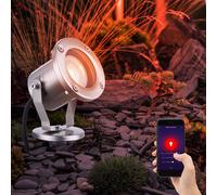 Lampe de jardin GU10 avec piquet extérieur spot extérieur spot de jardin au sol IP65 spot orientable, App control, Smart RGB LED 4.5W 290Lm, DxH 9.8x30.5 cm