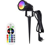 projecteur de jardin LED 6W RGB + blanc chaud avec piquet de terre Éclairage de jardin 16 couleurs changeantes Éclairage de chemin de jardin étanche avec télécommande