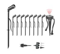 Projecteur de jardin LED Spico noir avec piquet de terre et capteur