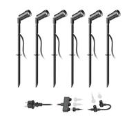 ledscom.de Projecteur de jardin LED Spico noir avec piquet de terre pour l'extérieur IP44 125lm chacun blanc froid 6er Set