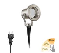ledscom.de Projecteur de jardin Piquet de terre MIBU pour l'extérieur acier inoxydable chromé mat Lampe LED GU10 3 niveaux de gradation blanc chaud W 500lm