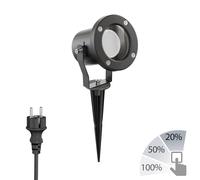 ledscom.de Projecteur de jardin Piquet de terre MIBU pour l'extérieur, acier inoxydable noir Lampe LED GU10 gradable sur 3 niveaux blanc W 609lm
