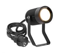 ledscom.de Projecteur de jardin SHINGA pour l'extérieur, IP65, fiche, noir, ampoule LED GU10 630lm, blanc chaud incluse