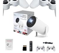 Projecteur de jeu M300 Max 4K - Projecteur LED portable 1080p pris en charge avec plus de 10 0000 cartes de jeu et 2 manettes de jeu - Idéal pour les jeux rétro, les films d'intérieur/extérieur