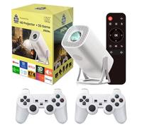 Projecteur de Jeu S40MAX Android 11 Carte TF 64 Go Contrôleur de Jeu sans Fil Double WiFi 1920 * 1080P Projecteur Portable Home Cinéma