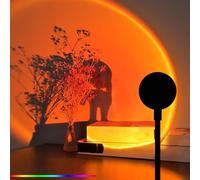 Projecteur de lampe de coucher de soleil - Lumière d'ambiance arc-en- USB | Lampe de coucher de soleil d'ambiance LED 7 couleurs avec bouton | Rotation à 360° Effet clair de lune et soleil