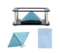 Projecteur de l'hologramme de smartphone Cheotime, affichage holographique 3D stands projecteur hologramme triangle hologramme pyramide 3.5 6inch hologramme smartphone mobile 6inch (Cylindrical style)