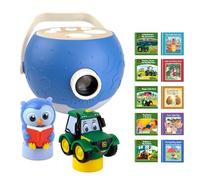 Projecteur de livres pour enfants - 5 tracteurs John Deere et 5 histoires classiques à lire à haute voix, 10 chansons, veilleuse et musique de rêve apaisante | Projecteur d'histoire pour enfants à