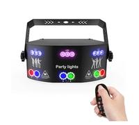 Projecteur de lumière Disco DJ à 15 yeux, stroboscope à distance, effet d'éclairage de scène, fête de noël, vacances, Halloween pour fête, club, bar, Halloween, Noël(15 Hole RGB Laser_0)