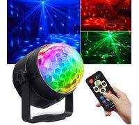 Projecteur de lumière DJ LED RGB 7 effets 3 W avec télécommande USB mode musical et trépied réglable