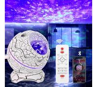 Projecteur de lumière galaxie avec haut-parleur Bluetooth, projecteur d'étoiles LED en forme d'œuf de dinosaure, 8 bruits blancs, différents effets de lumière, veilleuse en forme d'œuf de dinosaure