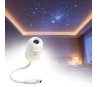 Projecteur de lumière Nocturne holographique HD Smart Dynamic 5D,Plug-and-Play HD Star Projector,projecteur d'étoiles Galaxie réglable,Rotation à 360°,Alimentation USB，3 Films