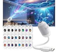 Projecteur de lumière nocturne holographique HD Smart Dynamic 5D, projecteur d'étoiles HD Plug and Play, projecteurs d'étoiles galaxie réglable, projecteurs de galaxie et de lune USB à 360° pour