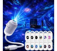 Projecteur de lumière nocturne holographique HD Smart Dynamic 5D, projecteur d'étoiles HD Plug and Play, projecteurs d'étoiles galaxie réglable, projecteurs de galaxie et de lune USB à 360° pour