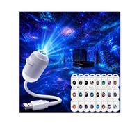 Projecteur de lumière Nocturne holographique HD Smart Dynamic 5D,projecteur d'étoiles HD Plug and Play, projecteur d'étoiles Galaxie réglable, projecteurs de Galaxie et de Lune USB à 360° (24Films)
