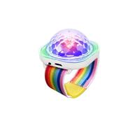 Projecteur de lumière nuit, boule disco, mini lampe LED portable, stroboscope, bracelet montre, chargement USB, commande vocale avec ventouse for fête d'enfant, voiture, danse, DJ, club (bleu)(White)