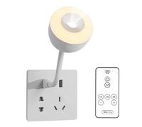 Projecteur de lumière - Veilleuse USB Moon Veilleuse 3 modes d'éclairage d'ambiance avec tuyau réglable et télécommande, projecteur LED décoratif pour une atmosphère relaxante | Pour chambre à coucher