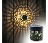 Projecteur de mandalas à énergie solaire, Decorative solar mandala lights, Lanterne solaire mandala en métal, IP65 Étanche lanterne solaire exterieur a poser pour jardin patio balcon