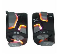 Projecteur De Moto Lampe Interrupteur Universel De Guidon De Moto, Voyant D'avertissement Phare Clignotant, Klaxon, Bouton De Démarrage Et D'arrêt avec LED, 7/8 Pouces, 22mm(Rouge)