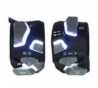 Projecteur De Moto Lampe Interrupteur Universel De Guidon De Moto, Voyant D'avertissement Phare Clignotant, Klaxon, Bouton De Démarrage Et D'arrêt avec LED, 7/8 Pouces, 22mm(Blanc)