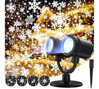 Projecteur de neige en forme de flocon de neige pour l'extérieur, mise à niveau 2.0 HD dynamique, étanche IP65, lumière de projection de neige pour Noël, vacances, mariage, fête, maison, jardin (2 en