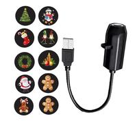 Projecteur de Noël - 5V 3W pour usage extérieur | Lampe de projection ABS - Equipée de 10 motifs, parfaite pour le jardin, la pelouse, l'intérieur, les fêtes, la maison, l'école, las décoration d'évén