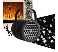Projecteur de Noël extérieur - ABS 9,6 x 9,3 x 10,5 cm | Éclairage d'ambiance LED flocon de neige avec film USB rotatif | Pour intérieur et extérieur, décoration de fête de vacances