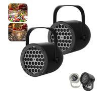 Projecteur de Noël LED, illuminez votre maison for les fêtes, projecteur de Noël USB à motifs, projecteur de Noël LED rotatif à motifs.(2Black)