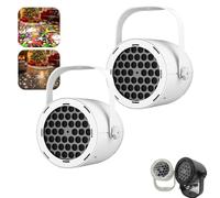 Projecteur de Noël LED, illuminez votre maison for les fêtes, projecteur de Noël USB à motifs, projecteur de Noël LED rotatif à motifs.(2White)