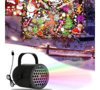 Projecteur de Noël LED, nouveau projecteur extérieur for les fêtes 2026, projecteur polyvalent alimenté par USB for la décoration des fêtes à l'intérieur et à l'extérieur.(Christmas,Black)