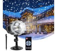 Projecteur de Noël, lumières LED en forme de chute de neige - Projecteur d'extérieur étanche avec télécommande - Projecteur pour le Nouvel An, les vacances, Halloween, Noël, mariage