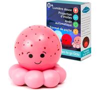 Projecteur De Nuit Apaisant Format Voyage Luminosité Douce 3 Couleurs Arrêt Automatique Veilleuse Étoiles Pieuvre Format Voyage Octo Baby Rose