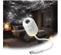 Projecteur de nuit étoilé - 2-en-1: projecteur galaxie et lampe de chevet - Rotation 360° - Alimentation USB