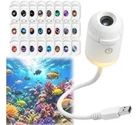 Projecteur de Nuit Holographique 5D Dynamique HD, Projecteur de Stars HD enfichable avec Films de Projection 3/6/12/24, Projecteurs USB 360° de Galaxie et de Lune pour Chambre et Voiture, Toit, avec