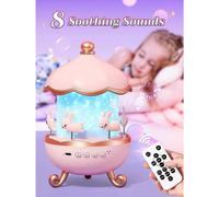Projecteur de nuit pour chambre d'enfant, 8 chansons, veilleuse pour bébé, rotation à 360