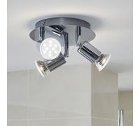 Plafonnier LED Salle de bain Spot orientable Plafonnier chromé Lampe de couloir, métal, 3x 3W 3x250lm blanc chaud, DxH 16 x 7,4 cm