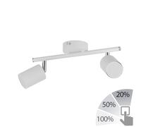 Projecteur de plafond WAIKA à deux flammes blanc mat + ampoules LED GU10 à 3 [EEK: F]