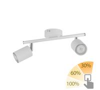 Projecteur de plafond WAIKA à deux flammes blanc mat + GU10 LED PAR16 blanc [EEK: G]