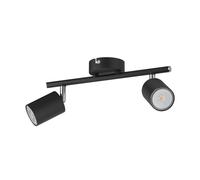 Projecteur de plafond WAIKA à deux flammes noir mat avec ampoules LED GU10 [EEK: E]