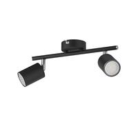 Projecteur de plafond WAIKA à deux flammes noir mat avec ampoules LED GU10 [EEK: E]