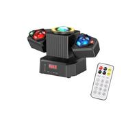 Projecteur de Scène à Deux Bras RGBW, Projecteur DJ Mobile avec Effet Étoilé et Activation Sonore pour Concerts, Clubs et Fêtes Prise UK