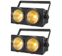 Projecteur de scène à LED 200 W, 2 yeux, blanc chaud, contrôle DMX, stroboscope COB à activation sonore pour théâtre, église, DJ, lot de 2