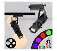 Projecteur de Scène, Projecteur de scène à LED RVB avec zoom, projecteur de logo réglable, projecteur de plafond, galerie d'images, éclairage sur rail for théâtre(3000K,White 5W)