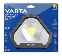 VARTA Lampe de Travail LED, rechargeable, lumière de chantier, Work Flex Stadium Light, lampe, torche d'atelier incl. câble de charge Micro USB, résistante aux éclaboussures et à la poussière