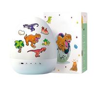 Projecteur de veilleuse 4 en 1 en forme d'œuf de dinosaure, pour chambre à coucher, avec projection haute résolution (blanc, 12 x 12 x 15 cm)